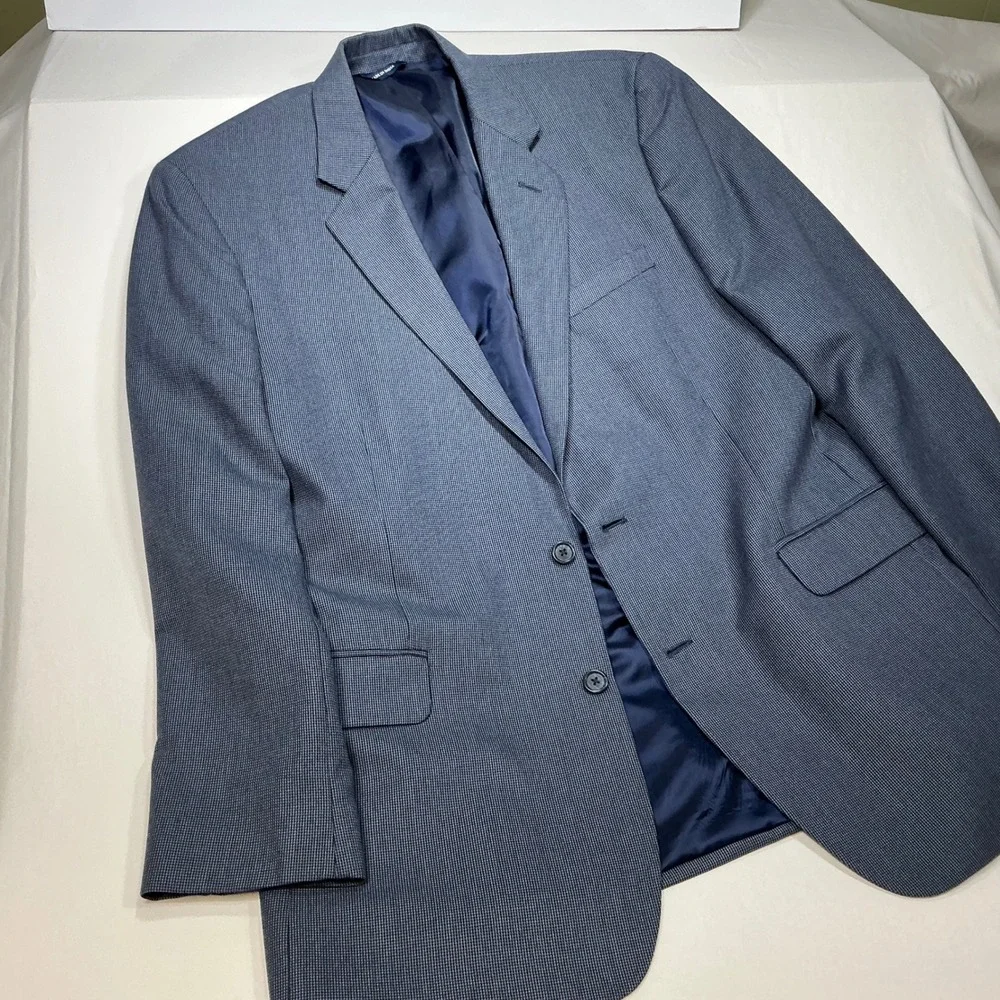 Croft & Barrow Men's 44L Blue‎ Patterned Classic Fit Blazer Sport Coat Jacket